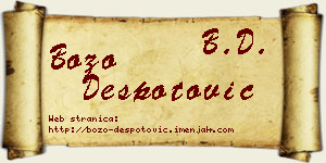 Božo Despotović vizit kartica